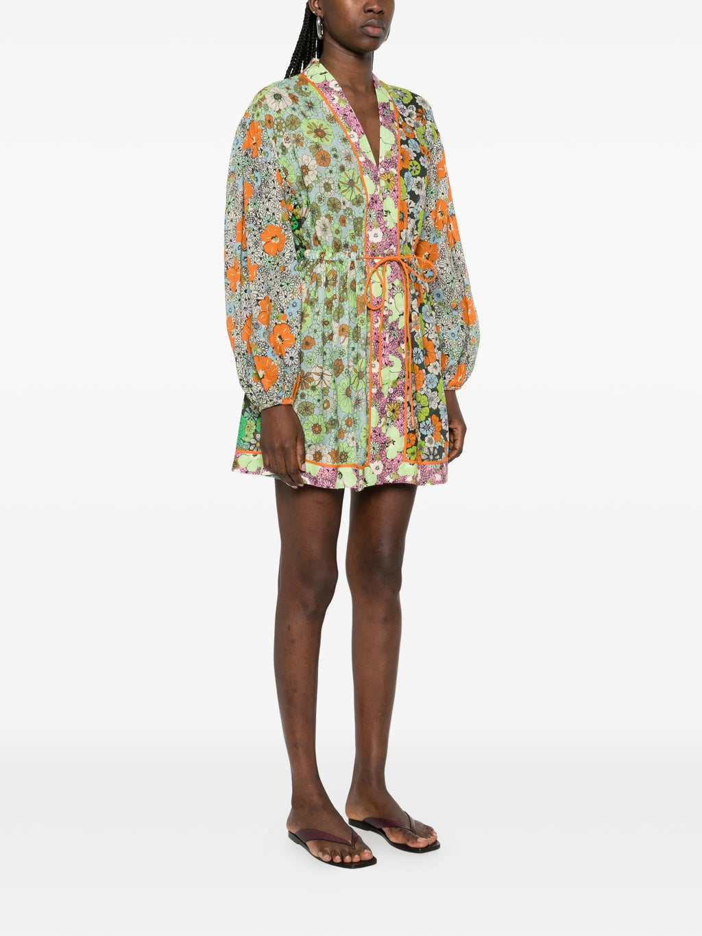 ORANGE BLOSSOM SPLICED MINI DRESS