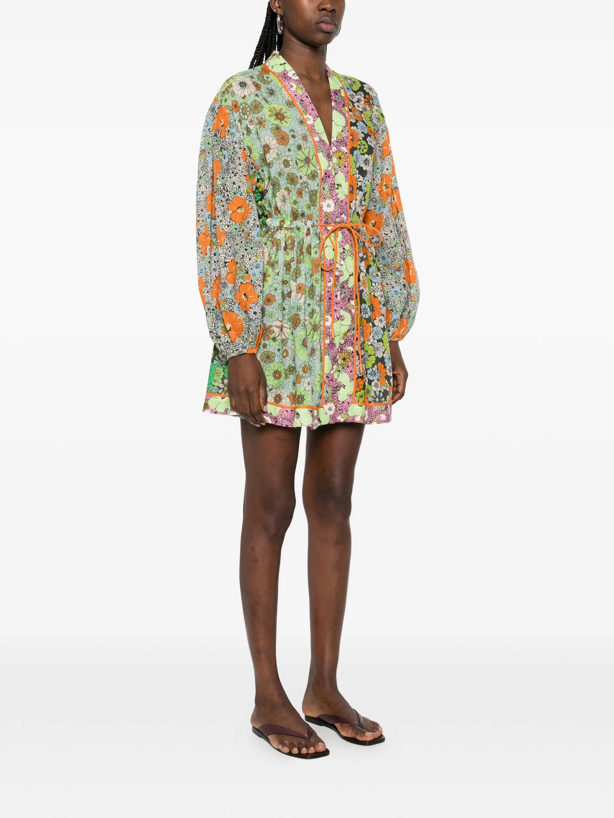 ORANGE BLOSSOM SPLICED MINI DRESS