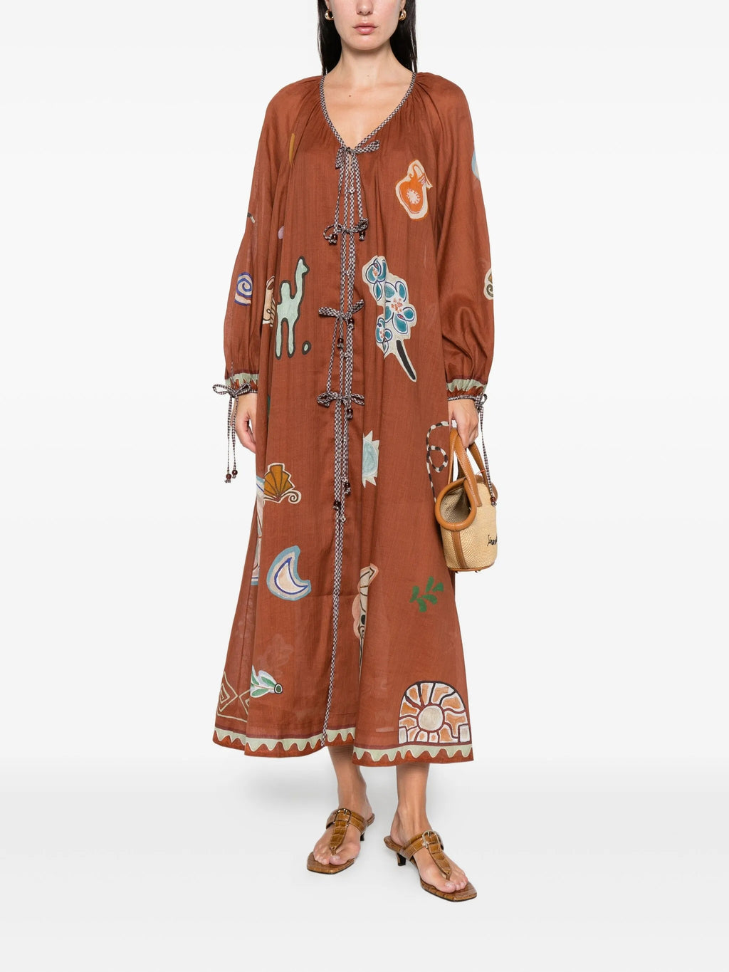 LAURENCE TIE FRONT SHIRTDRESS
