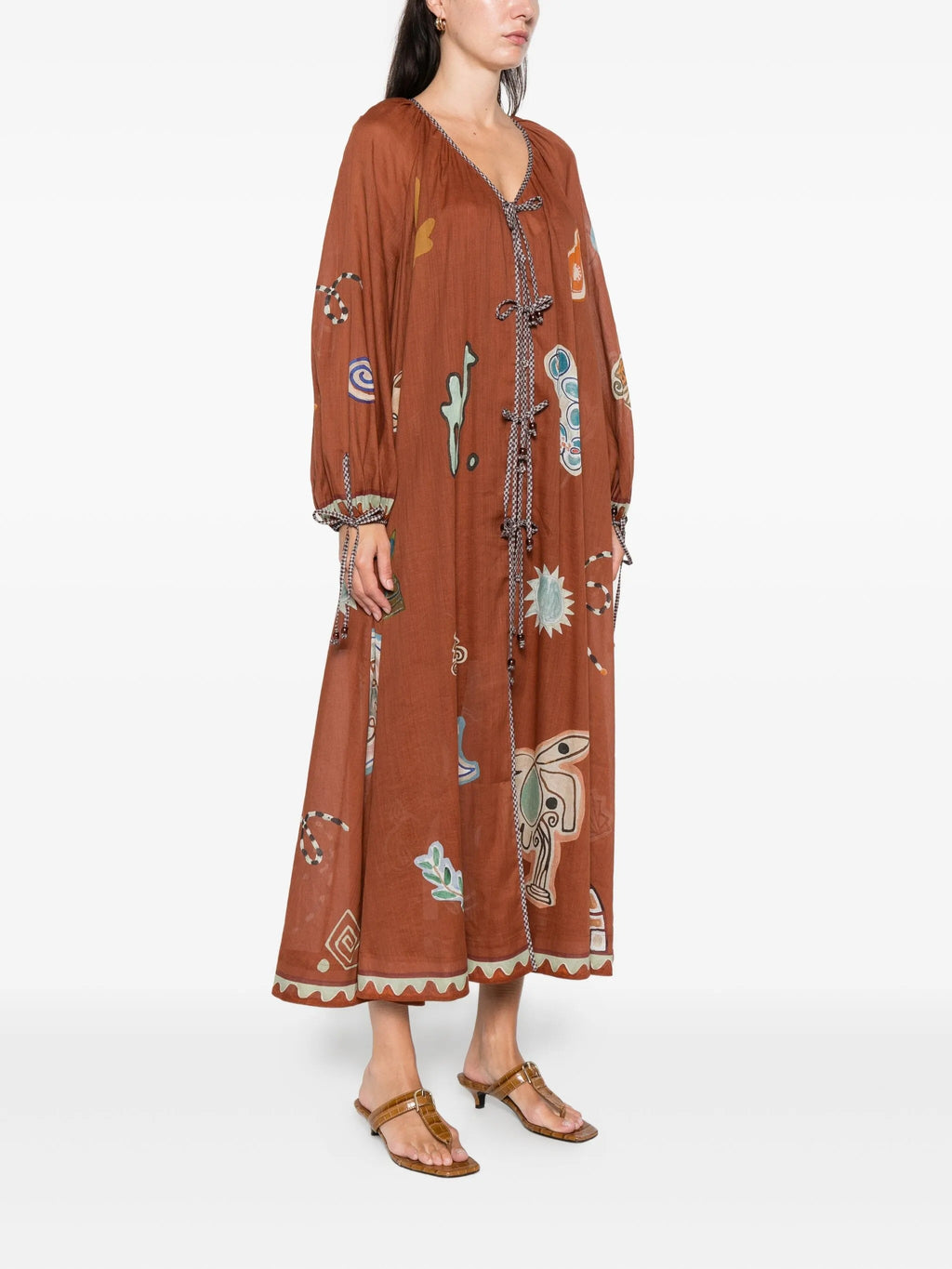 LAURENCE TIE FRONT SHIRTDRESS
