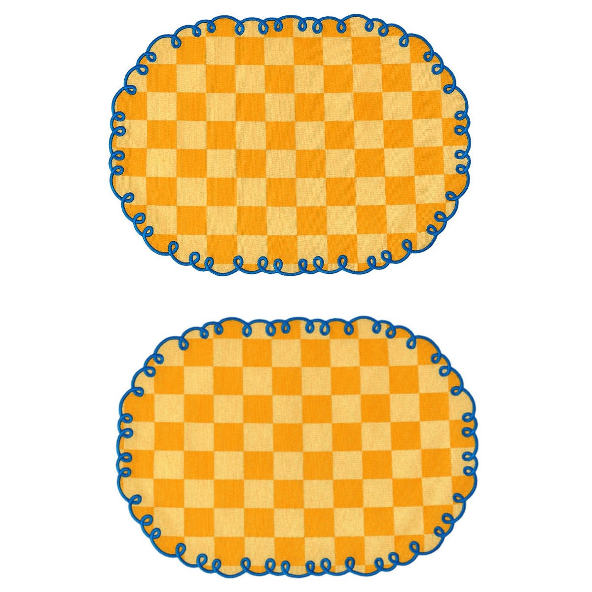 SET 2 TOV 48X35 GIALLO/OCRA BORDO BLU