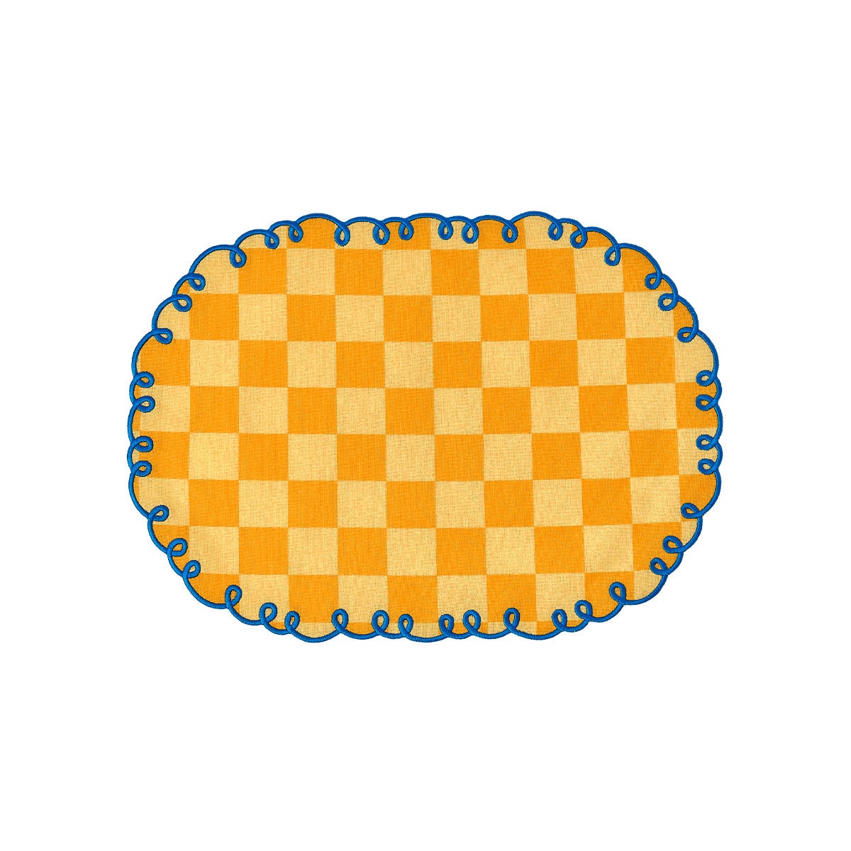 SET 2 TOV 48X35 GIALLO/OCRA BORDO BLU