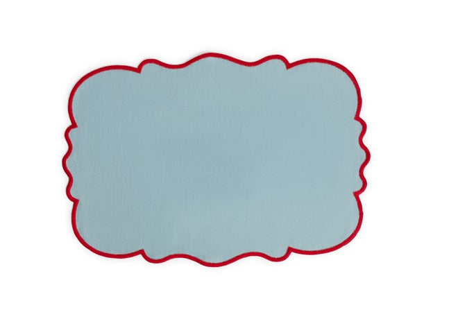 SET 2 TOV.TE AZZURRO 33X48 BORDO ROSSO