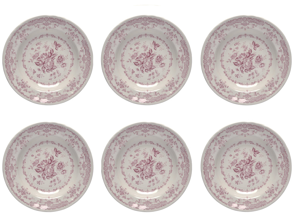 Set 6 pz. - PIATTO FONDO CM.23,3 ROSE PINK