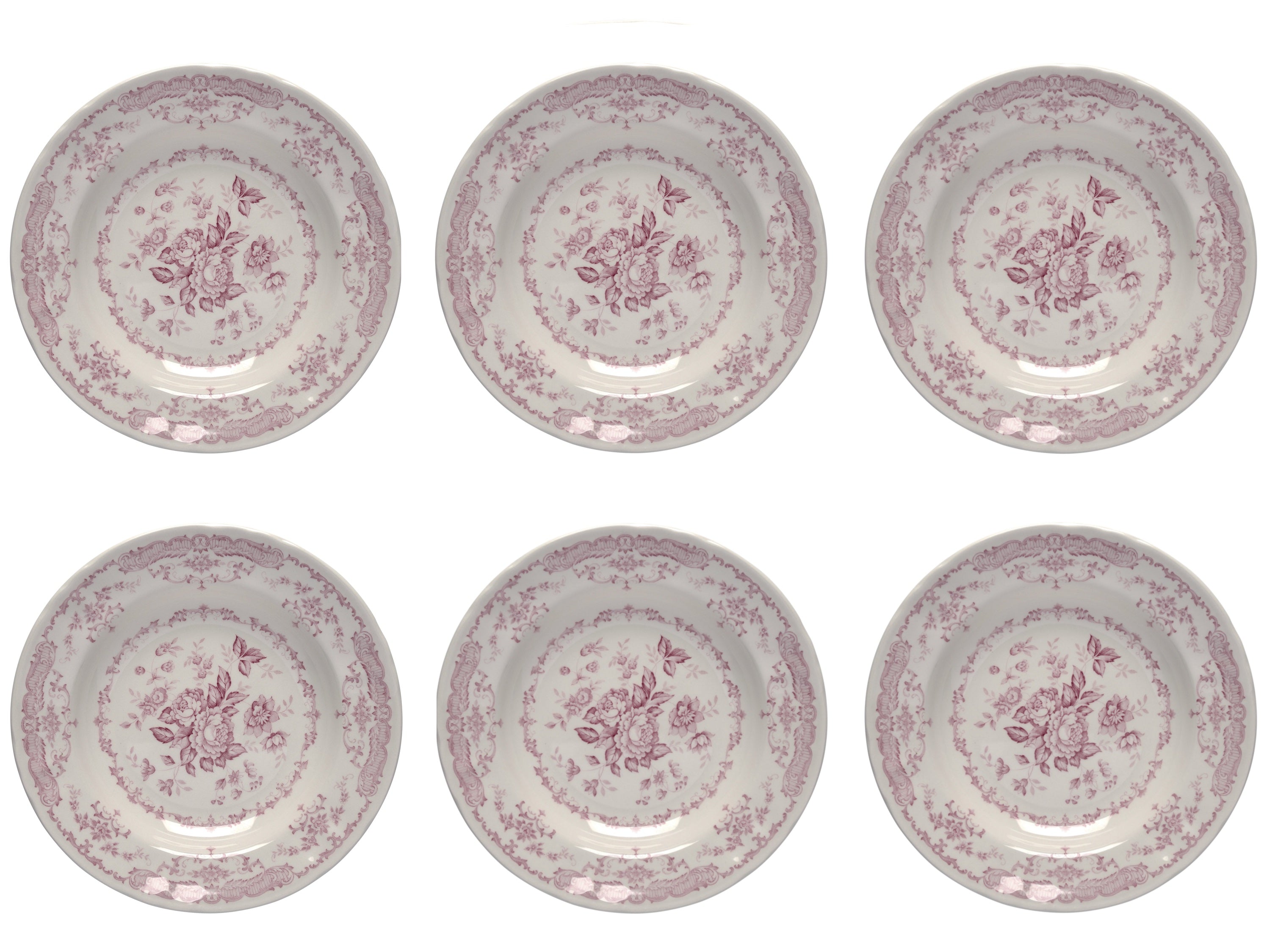 Set 6 pz. - PIATTO FONDO CM.23,3 ROSE PINK