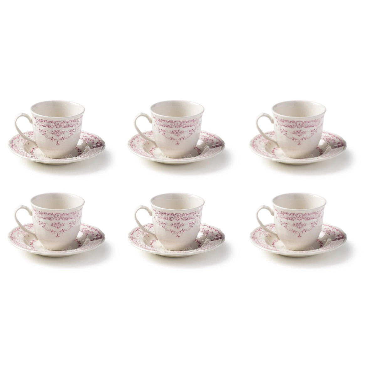 Set 6 pz. - TAZZA THE` C/P ROSE PINK