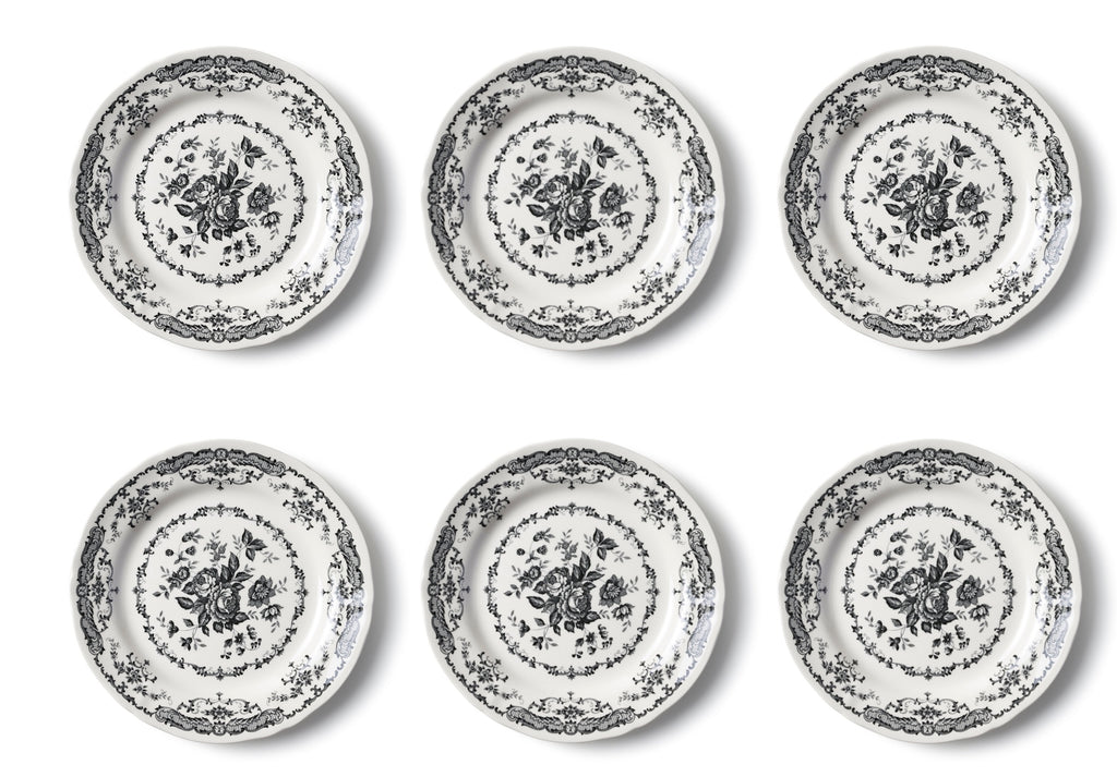 Set 6 pz. - PIATTO PIANO CM.26 ROSE BLACK