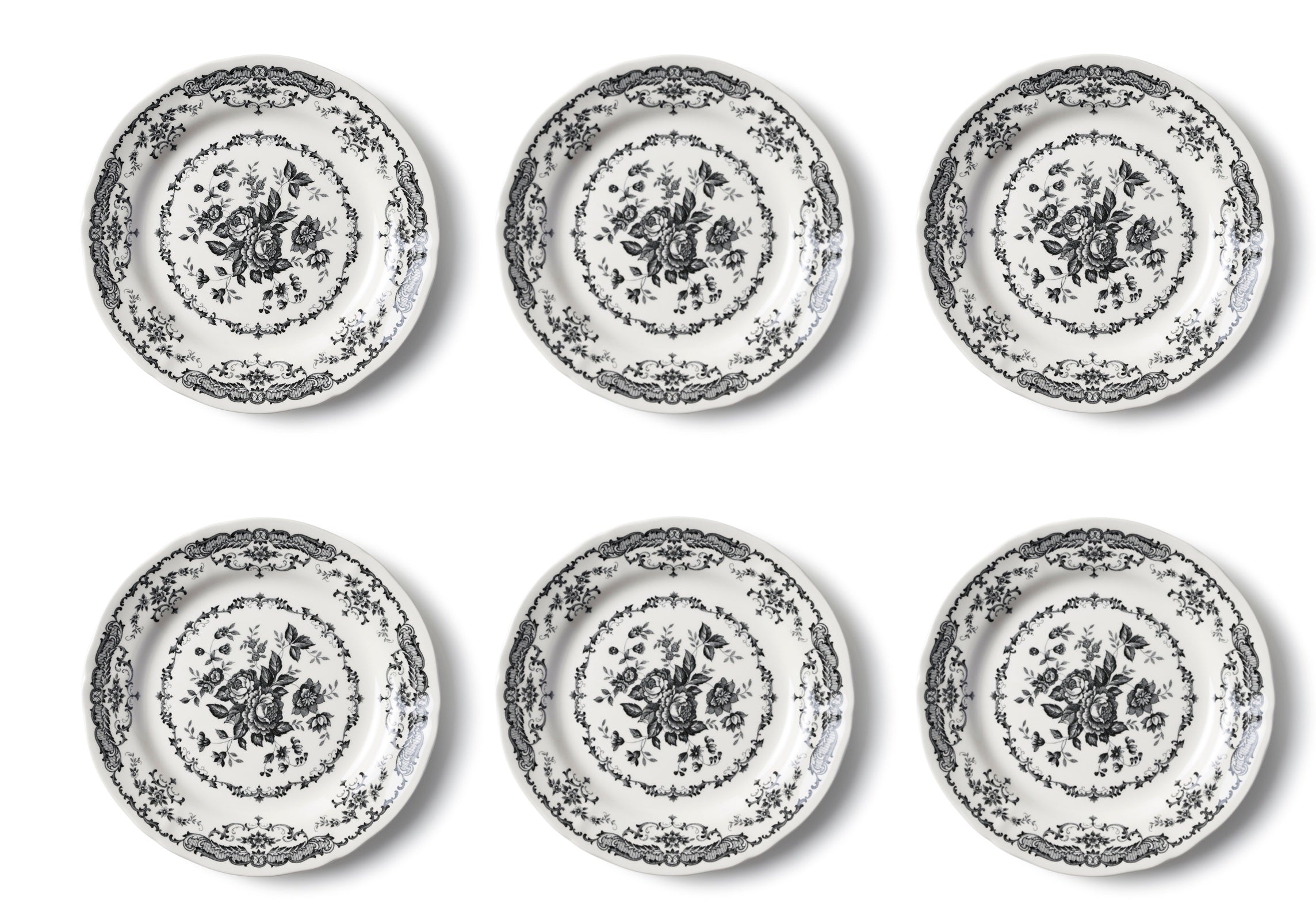 Set 6 pz. - PIATTO PIANO CM.26 ROSE BLACK