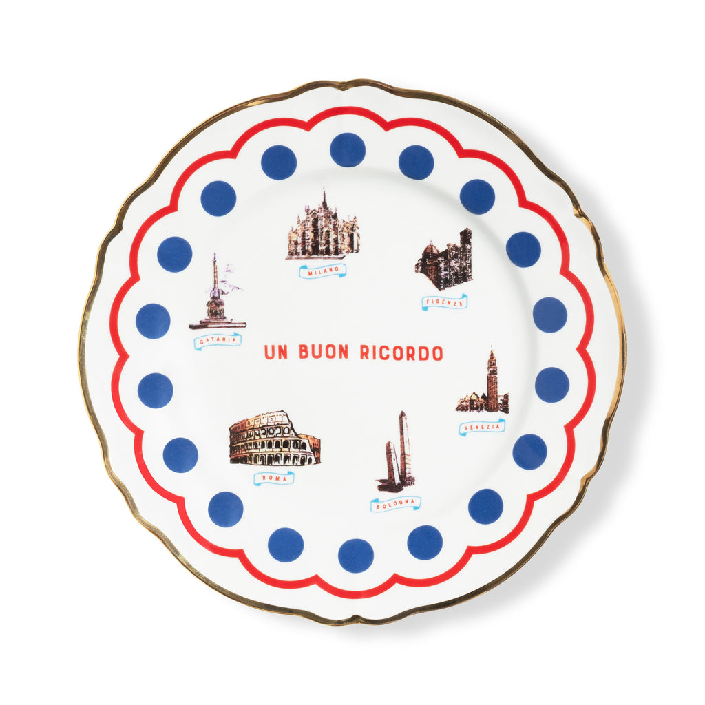 SET 2 PZ. - PIATTO PIANO 26,5 CM - MONUMENTI, ITALIA