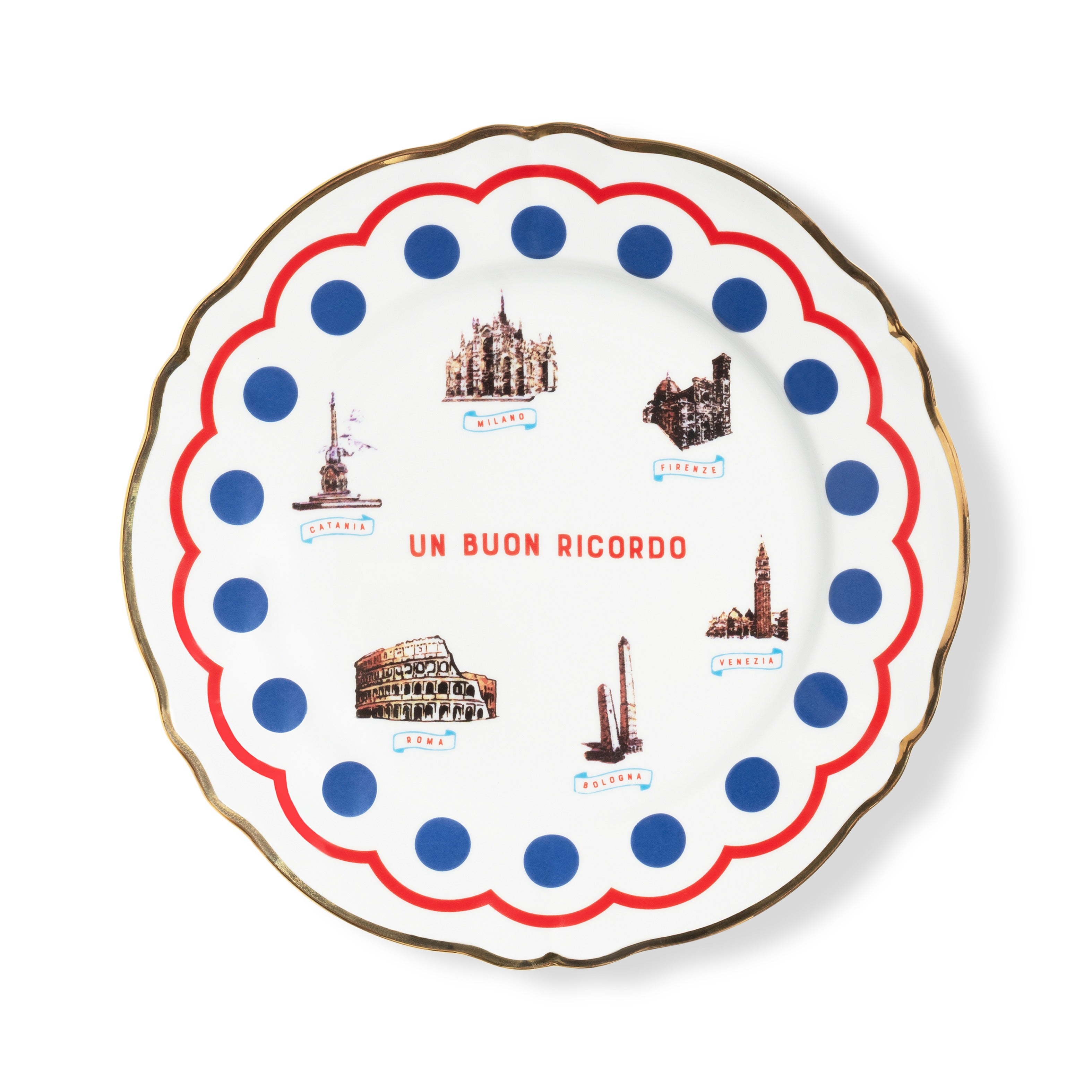 SET 2 PZ. - PIATTO PIANO 26,5 CM - MONUMENTI, ITALIA