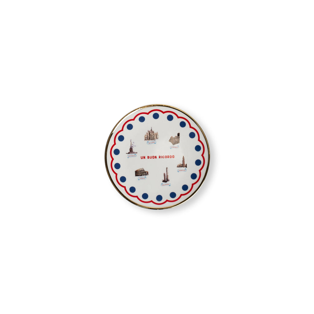 SET 4 PZ. - PIATTINO CM. 15 - MONUMENTI, ITALIA, SIRENETTA, DAVID