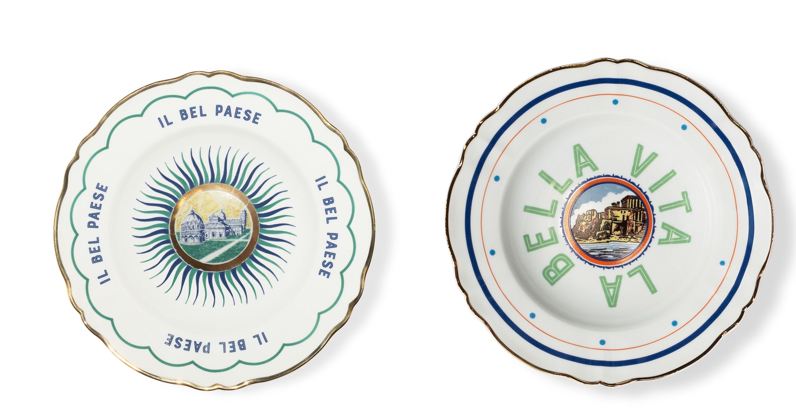 SET 2 PZ. - PIATTO FONDO CM.23 - MIRACOLI, MARE