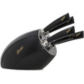 Black Leather - Block with 5 Elegance knives