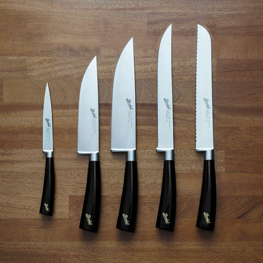 Black Leather - Block with 5 Elegance knives