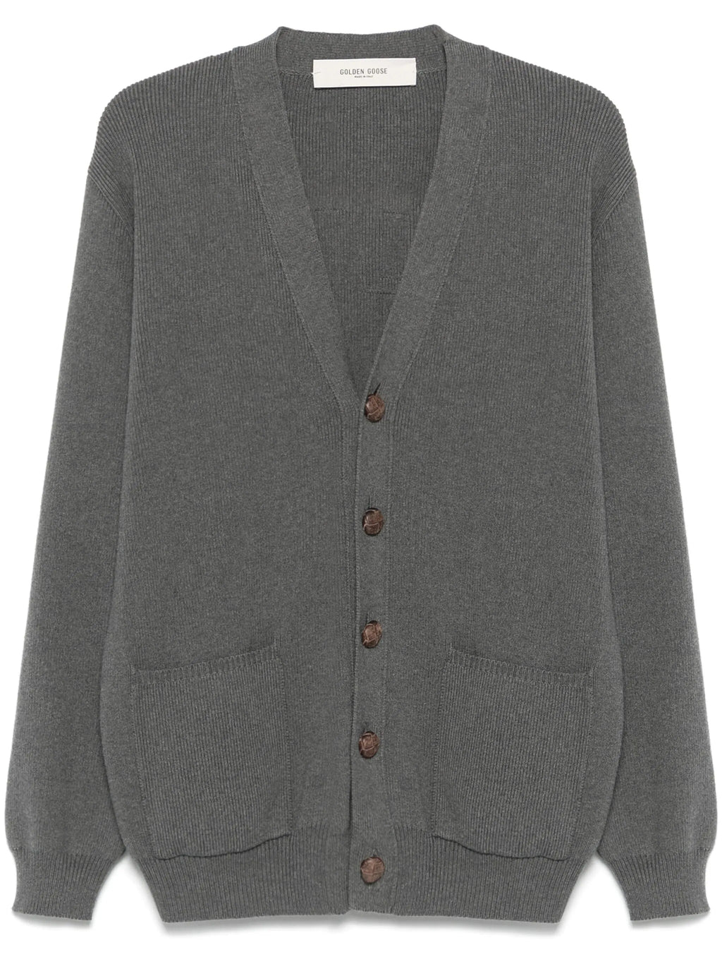 GOLDEN M`S KNIT CARDIGAN COTTON WITH LOGO