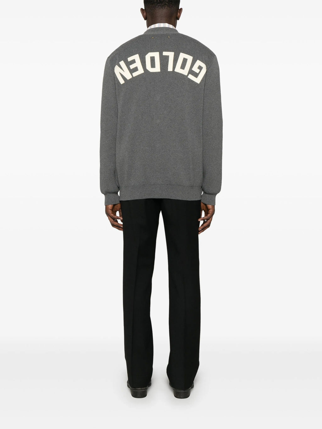 GOLDEN M`S KNIT CARDIGAN COTTON WITH LOGO