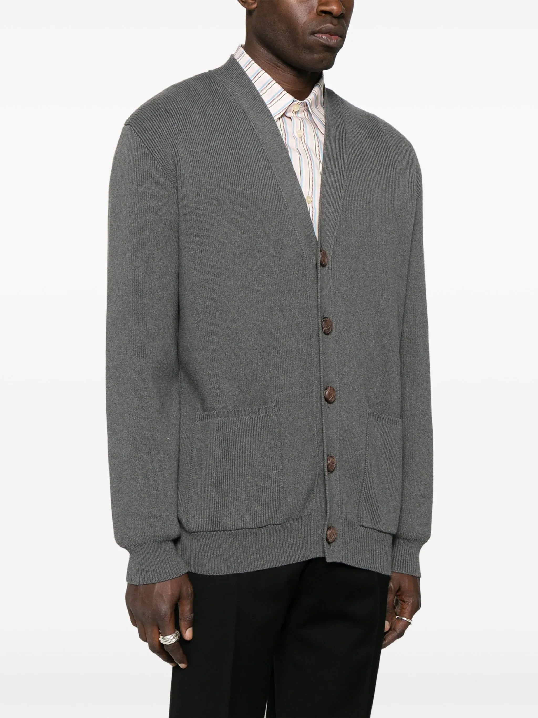 GOLDEN M`S KNIT CARDIGAN COTTON WITH LOGO