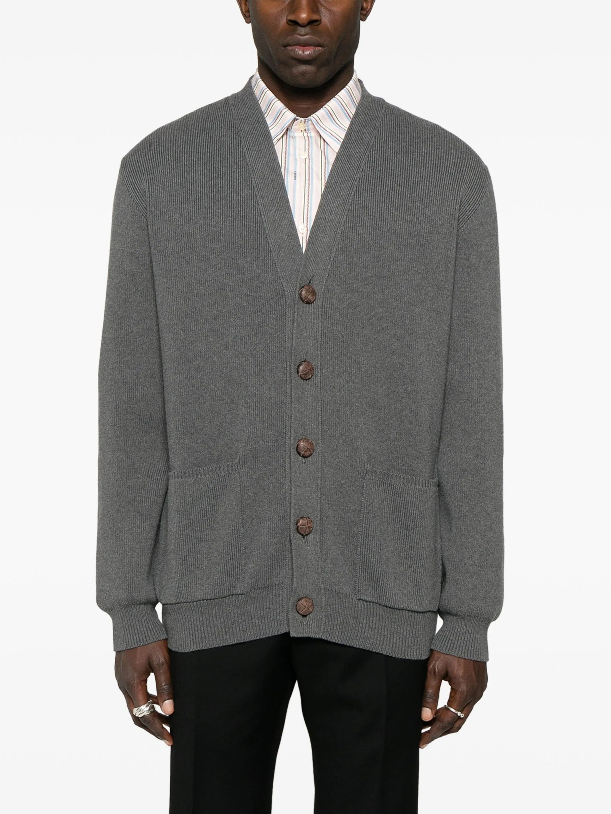 GOLDEN M`S KNIT CARDIGAN COTTON WITH LOGO