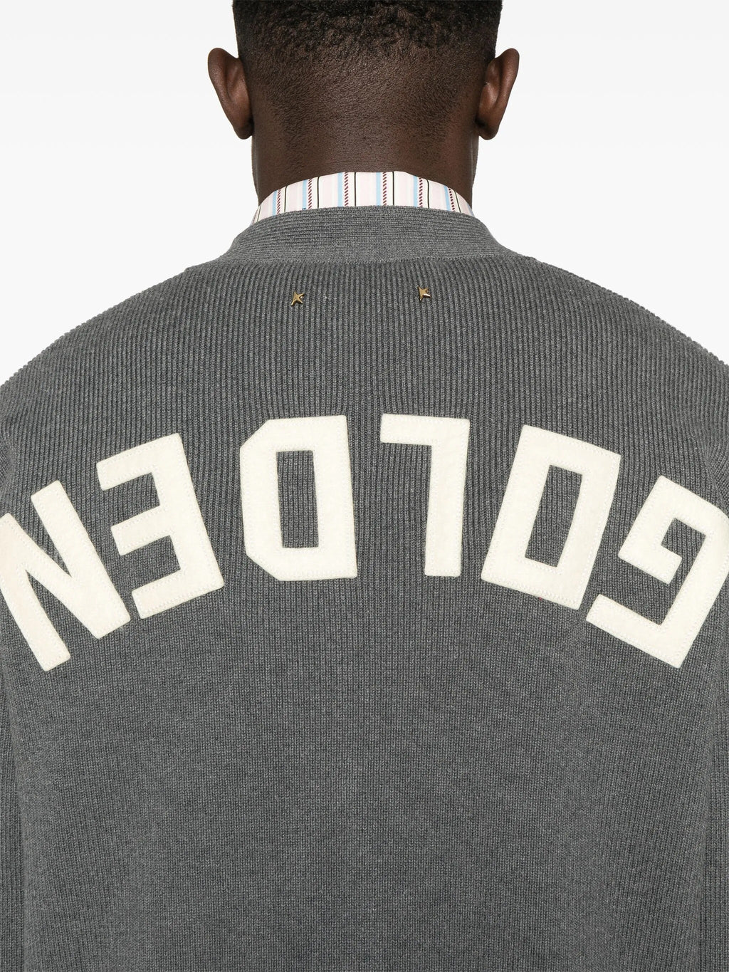 GOLDEN M`S KNIT CARDIGAN COTTON WITH LOGO