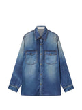 JOURNEY W`S PATTY OVER SHIRT ARCHIVE DENIME PRINT
