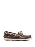 BOAT MOCASSIN  WRINKLED LEATHER UPPER WITH ACCESSORIES AND DECORATIVE LACES