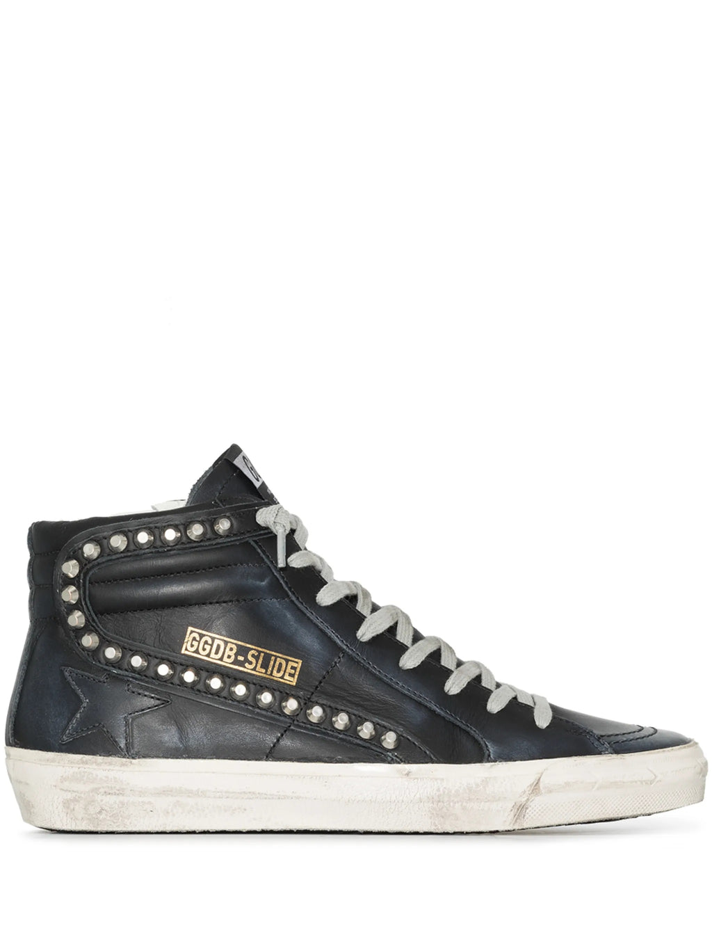 SLIDE LEATHER UPPER STAR LIST AND WAVE WITH STUDS