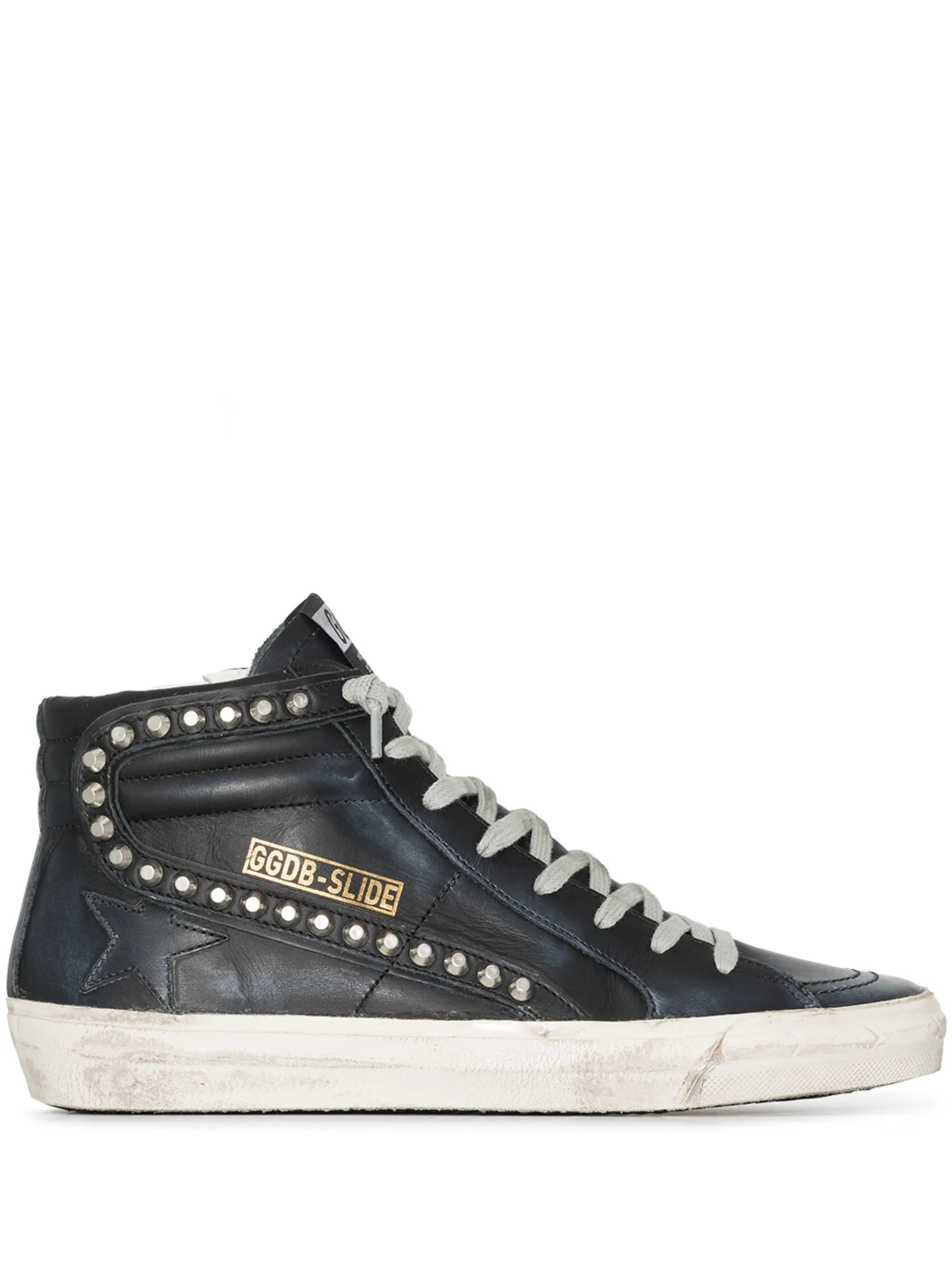 SLIDE LEATHER UPPER STAR LIST AND WAVE WITH STUDS