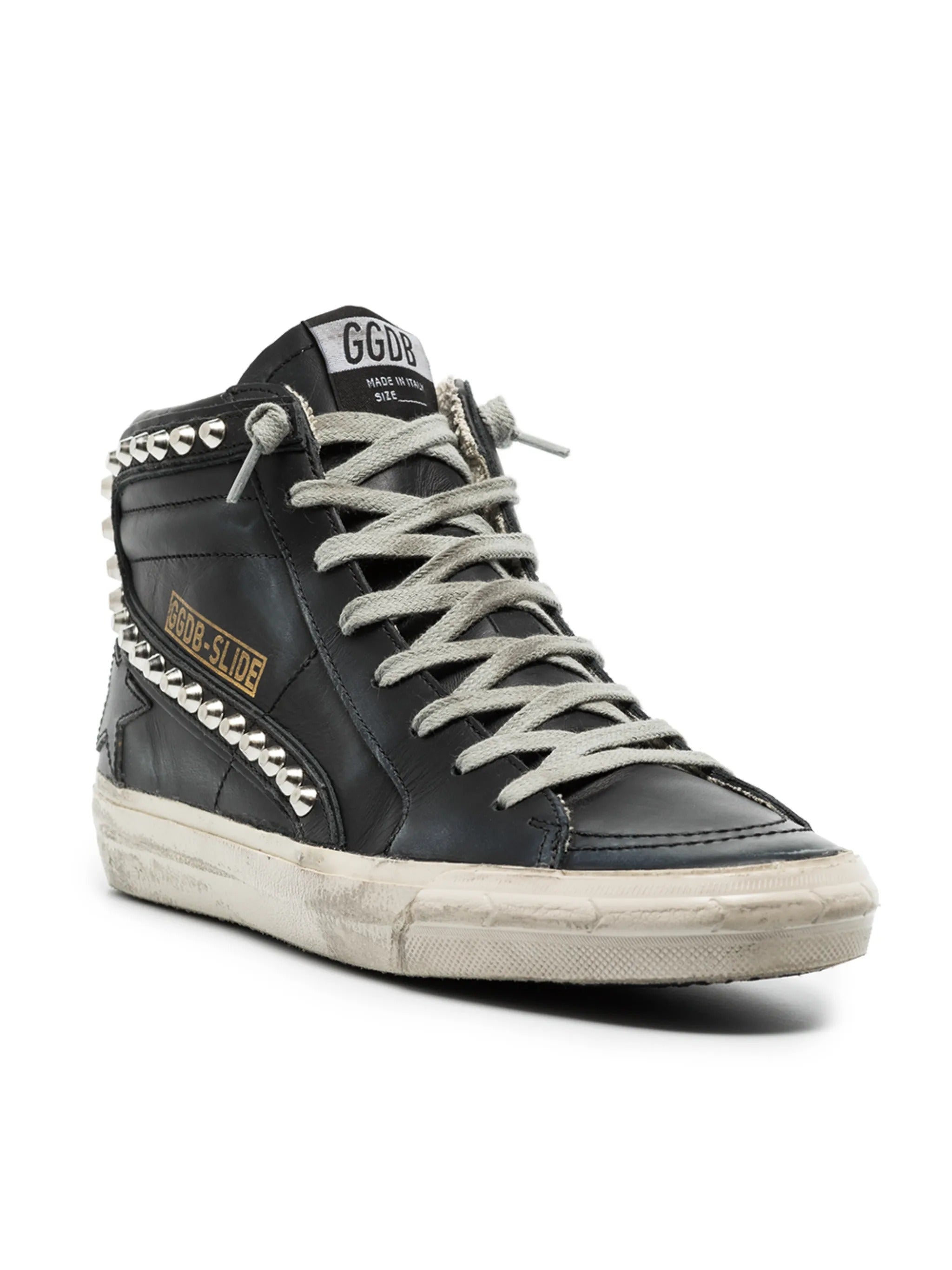 SLIDE LEATHER UPPER STAR LIST AND WAVE WITH STUDS