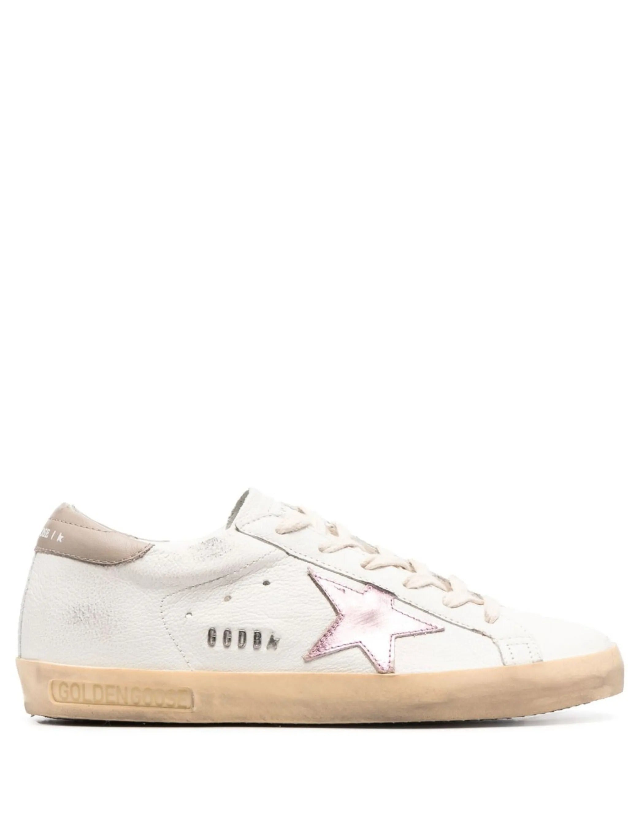 SUPER-STAR NAPPA UPPER LAMINATED STAR LEATHER HEEL METAL LETTERING