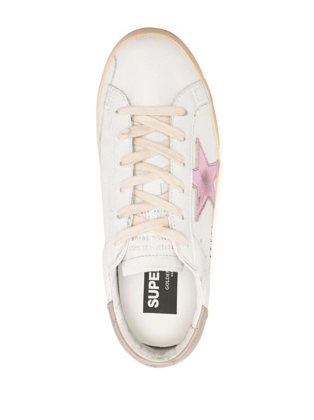 SUPER-STAR NAPPA UPPER LAMINATED STAR LEATHER HEEL METAL LETTERING