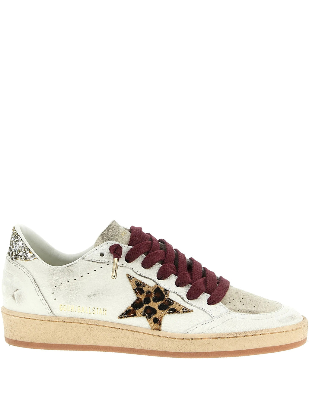 BALLSTAR NAPPA UPPER TOE AND SPUR SUEDE TONGUE HORSY STAR GLITTER HEEL