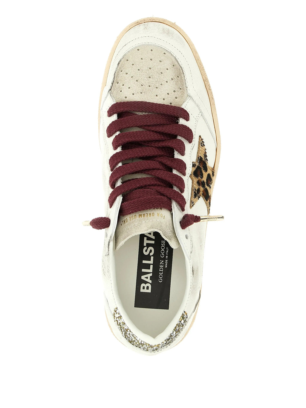 BALLSTAR NAPPA UPPER TOE AND SPUR SUEDE TONGUE HORSY STAR GLITTER HEEL