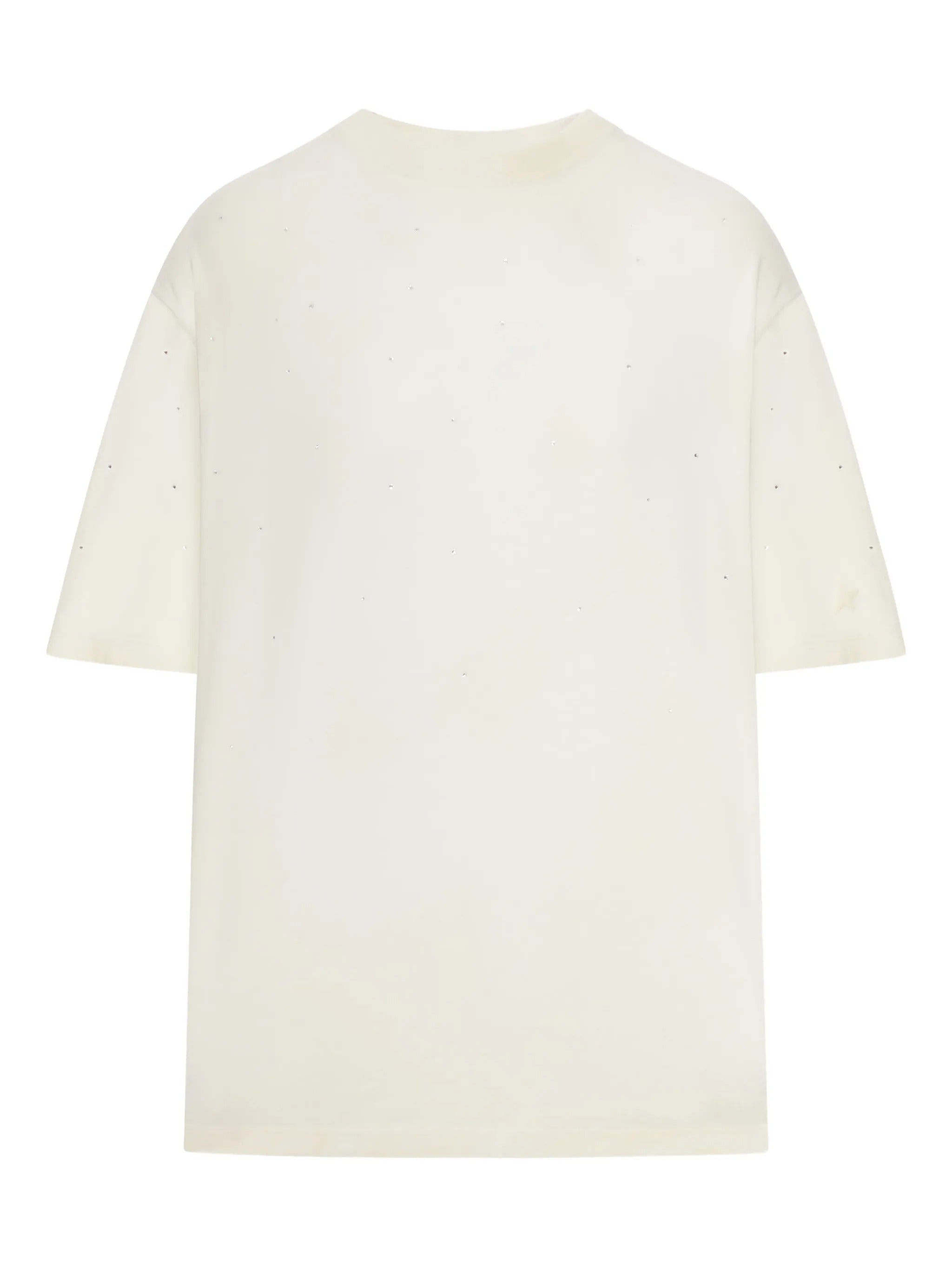 STAR/ UNISEX RELAXED FIT T-SHIRT/ COTTON JERSEY/ VINTAGE TREATMENT/ DEGRADE` HOTFIX/ STAR GOLDEN GOO