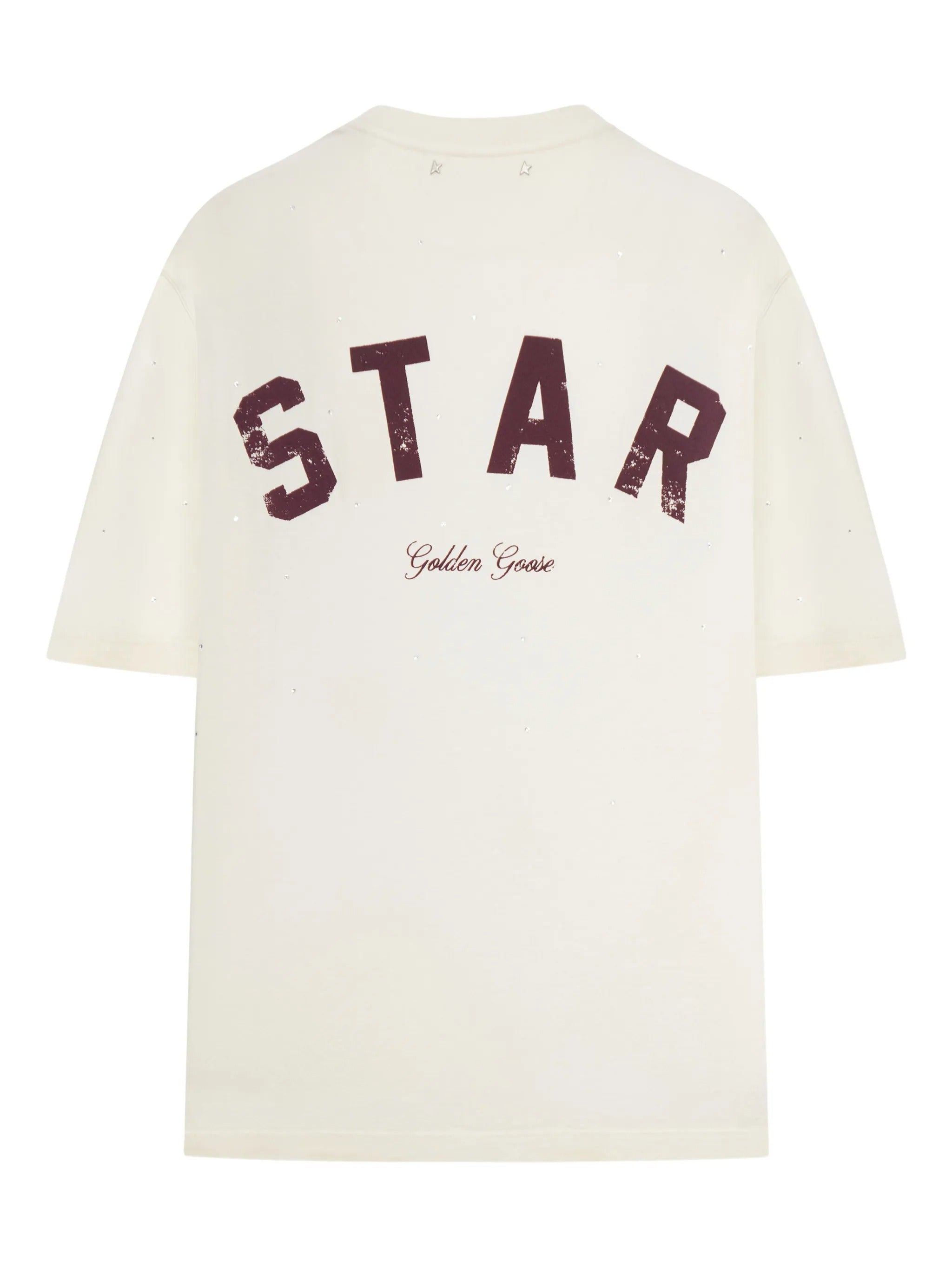 STAR/ UNISEX RELAXED FIT T-SHIRT/ COTTON JERSEY/ VINTAGE TREATMENT/ DEGRADE` HOTFIX/ STAR GOLDEN GOO