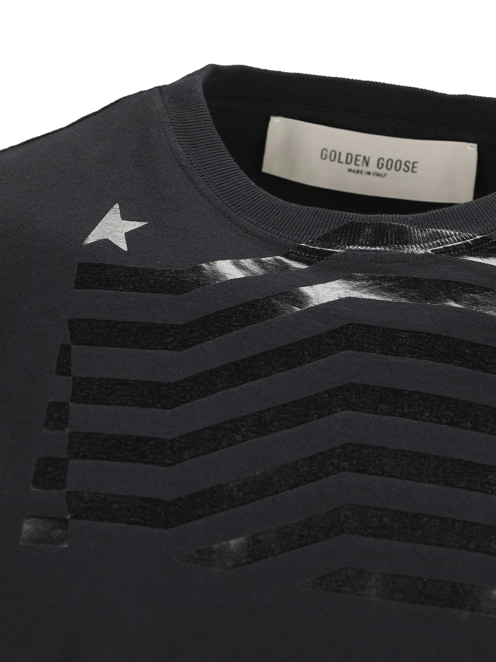 JOURNEY UNISEX T-SHIRT REGULAR DYED GAUZE COTTON JERSEY WITH FLAG PRINT