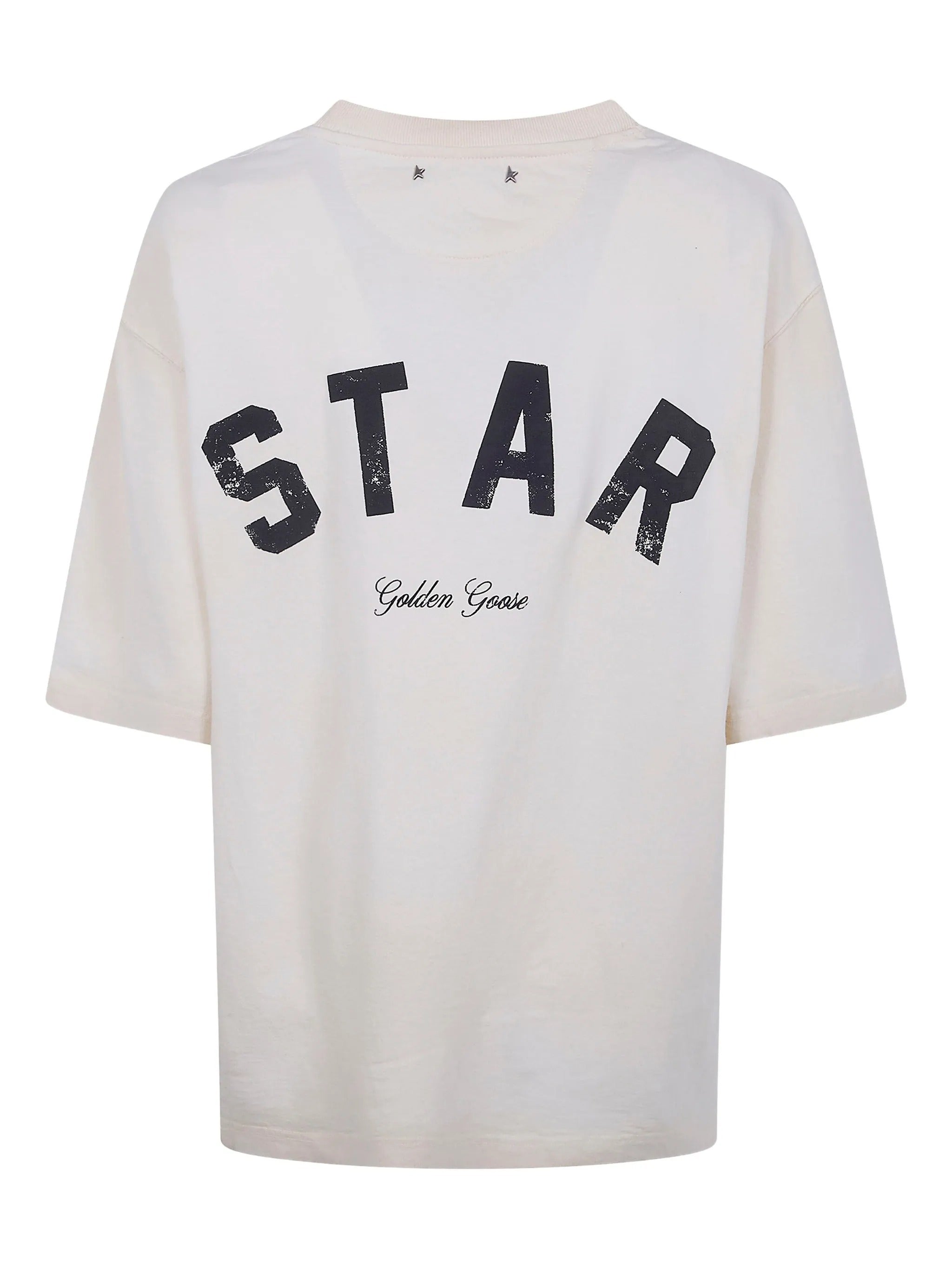 STAR/ UNISEX RELAXED FIT T-SHIRT/ COTTON JERSEY/ VINTAGE TREATMENT/ STAR GOLDEN GOOSE PRINT