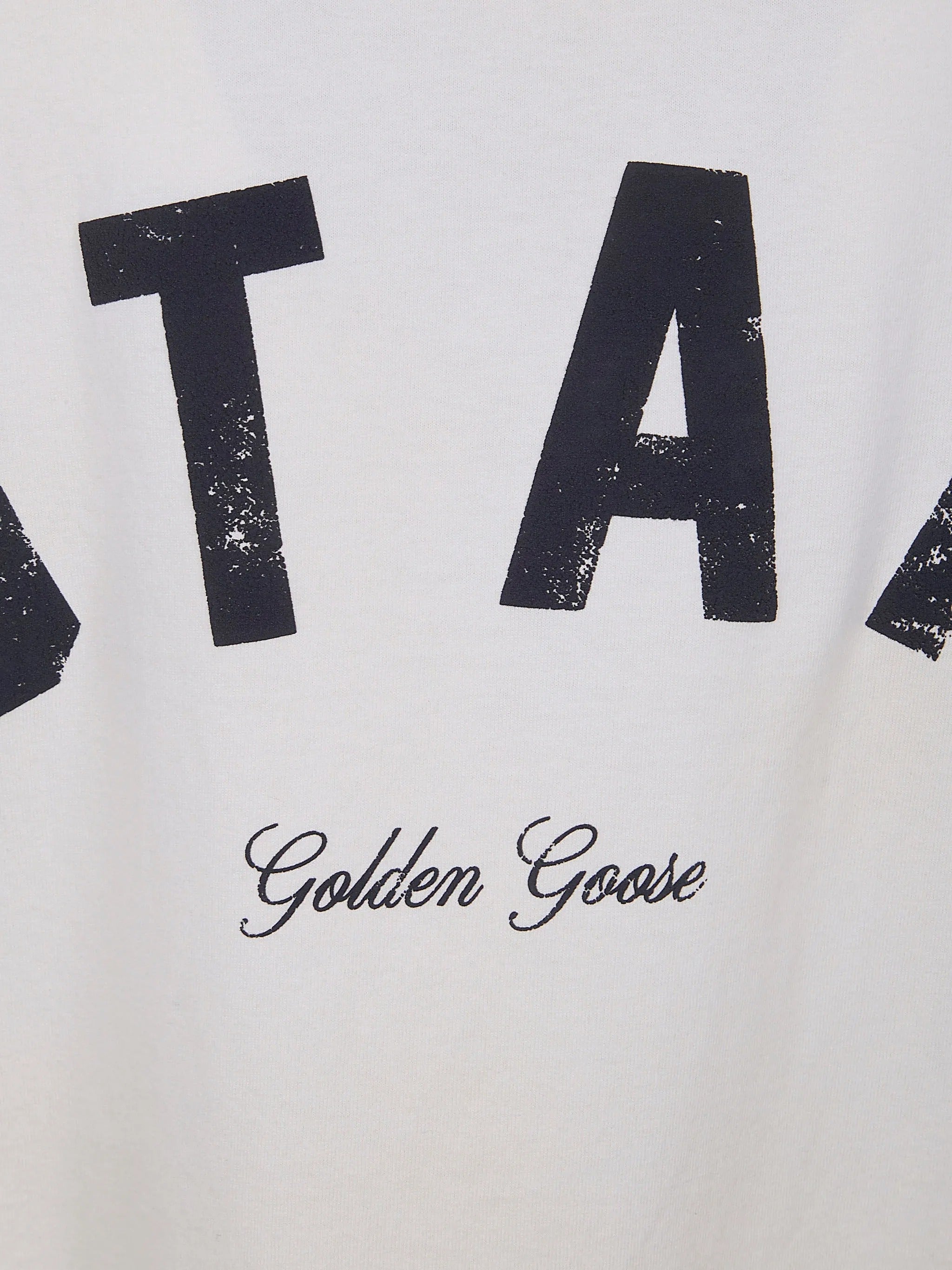 STAR/ UNISEX RELAXED FIT T-SHIRT/ COTTON JERSEY/ VINTAGE TREATMENT/ STAR GOLDEN GOOSE PRINT