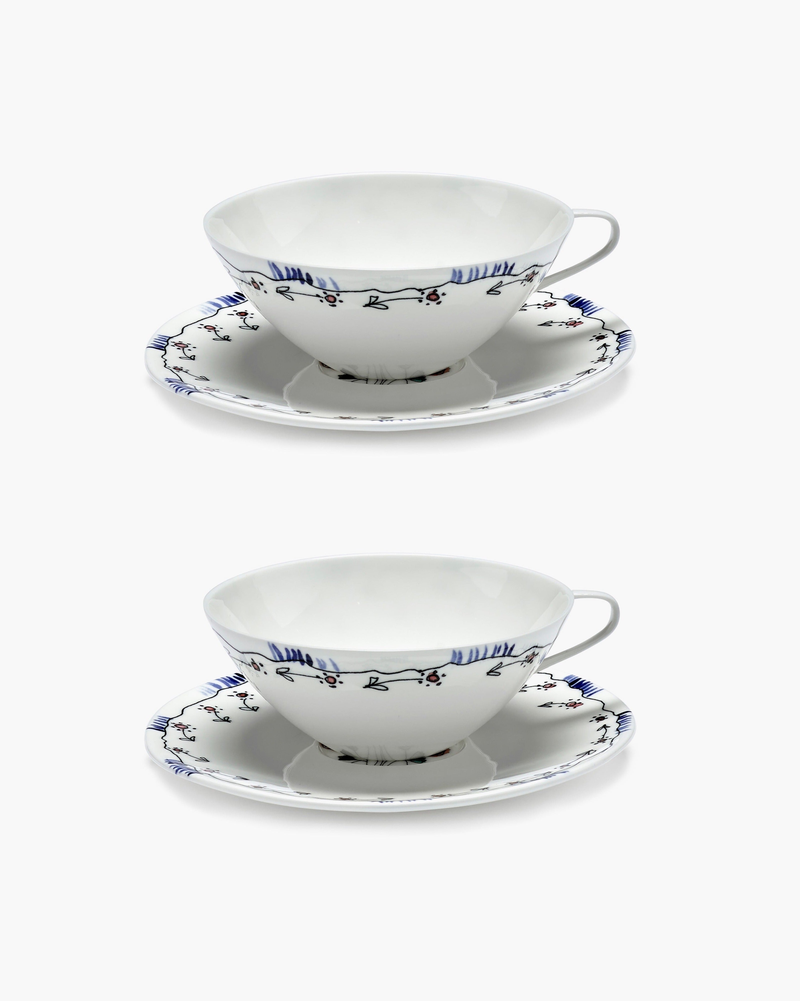 TEA CUP + SAUCER ANEMONE MILK MF (set 2 pz.)