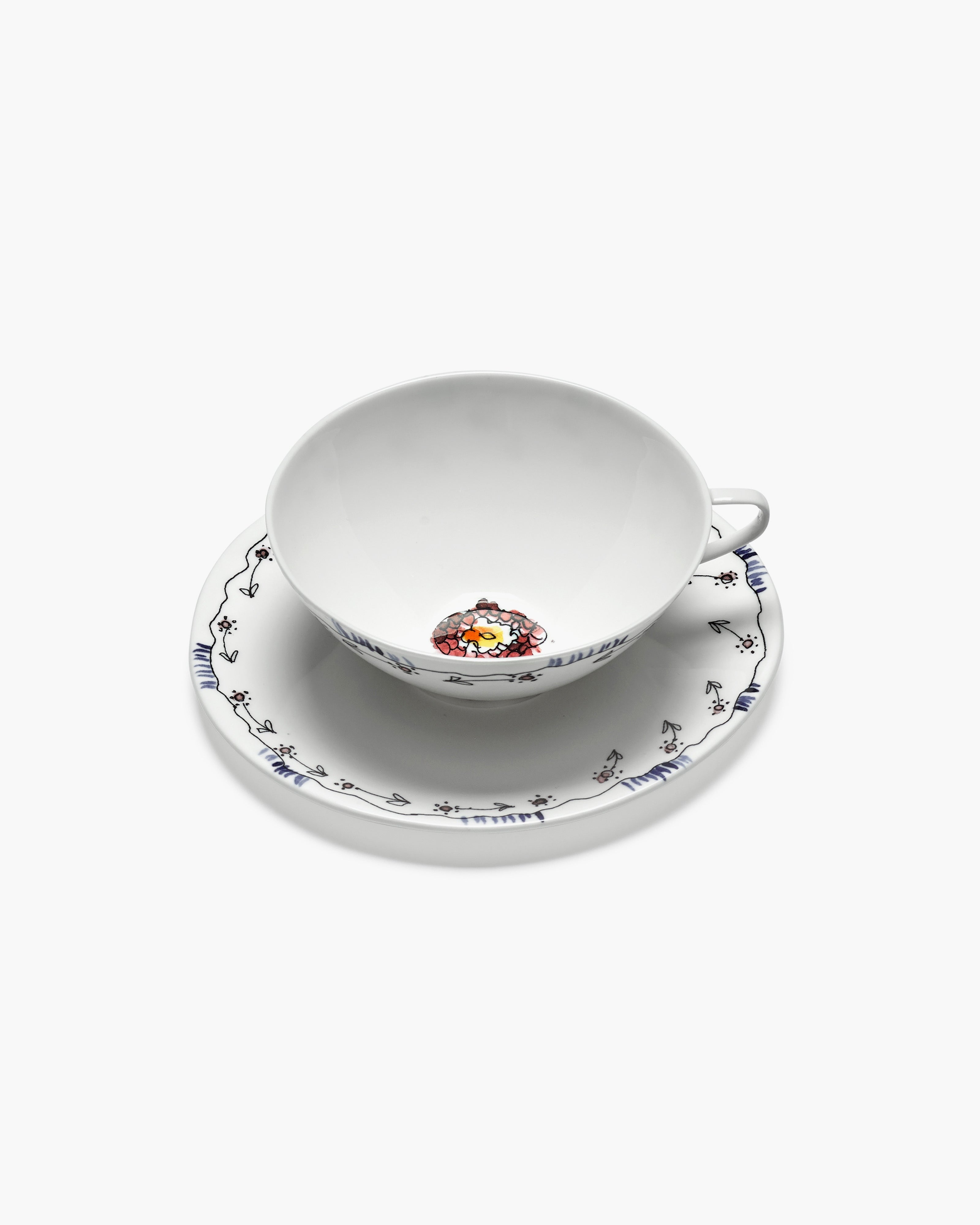 TEA CUP + SAUCER ANEMONE MILK MF (set 2 pz.)