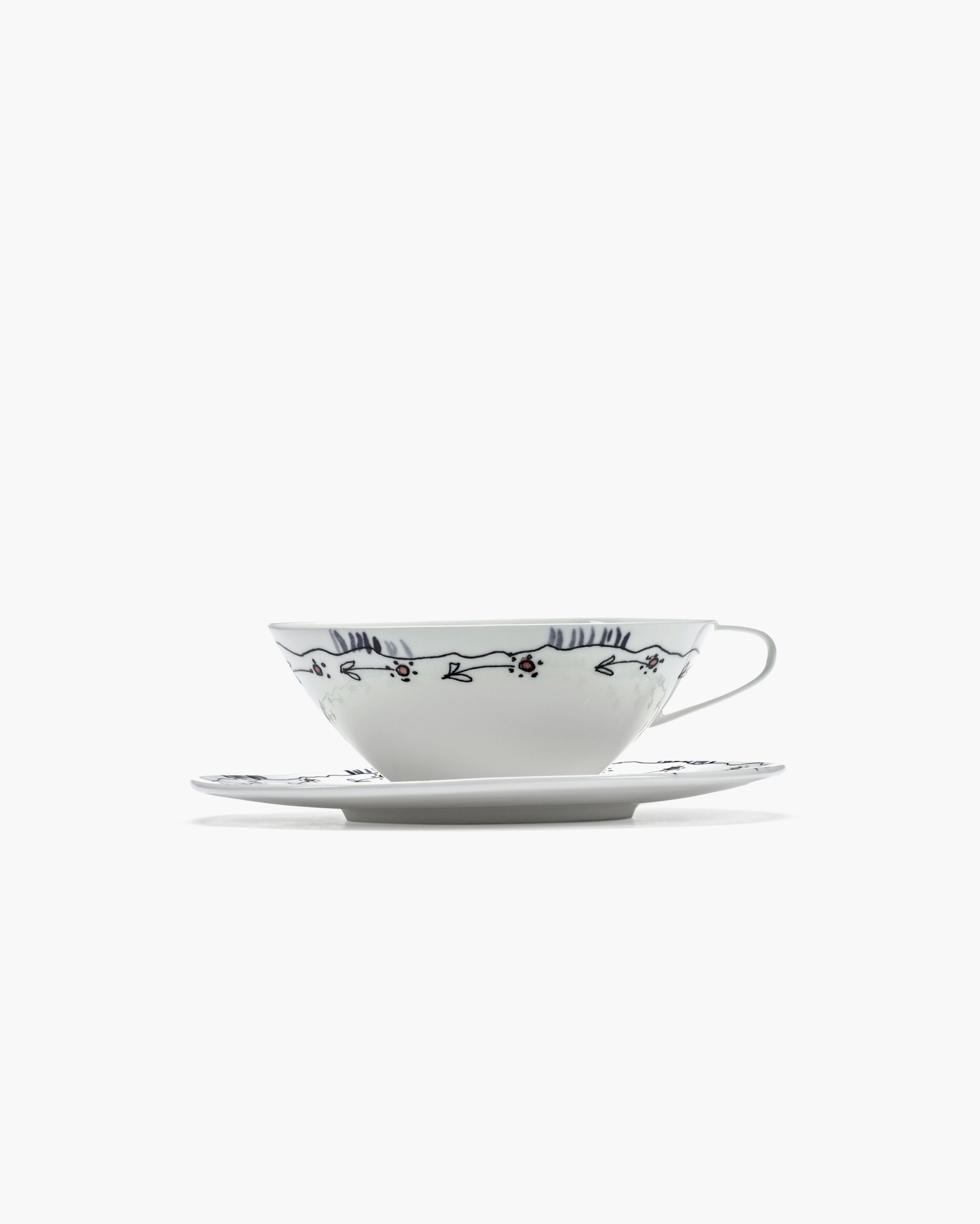 TEA CUP + SAUCER ANEMONE MILK MF (set 2 pz.)