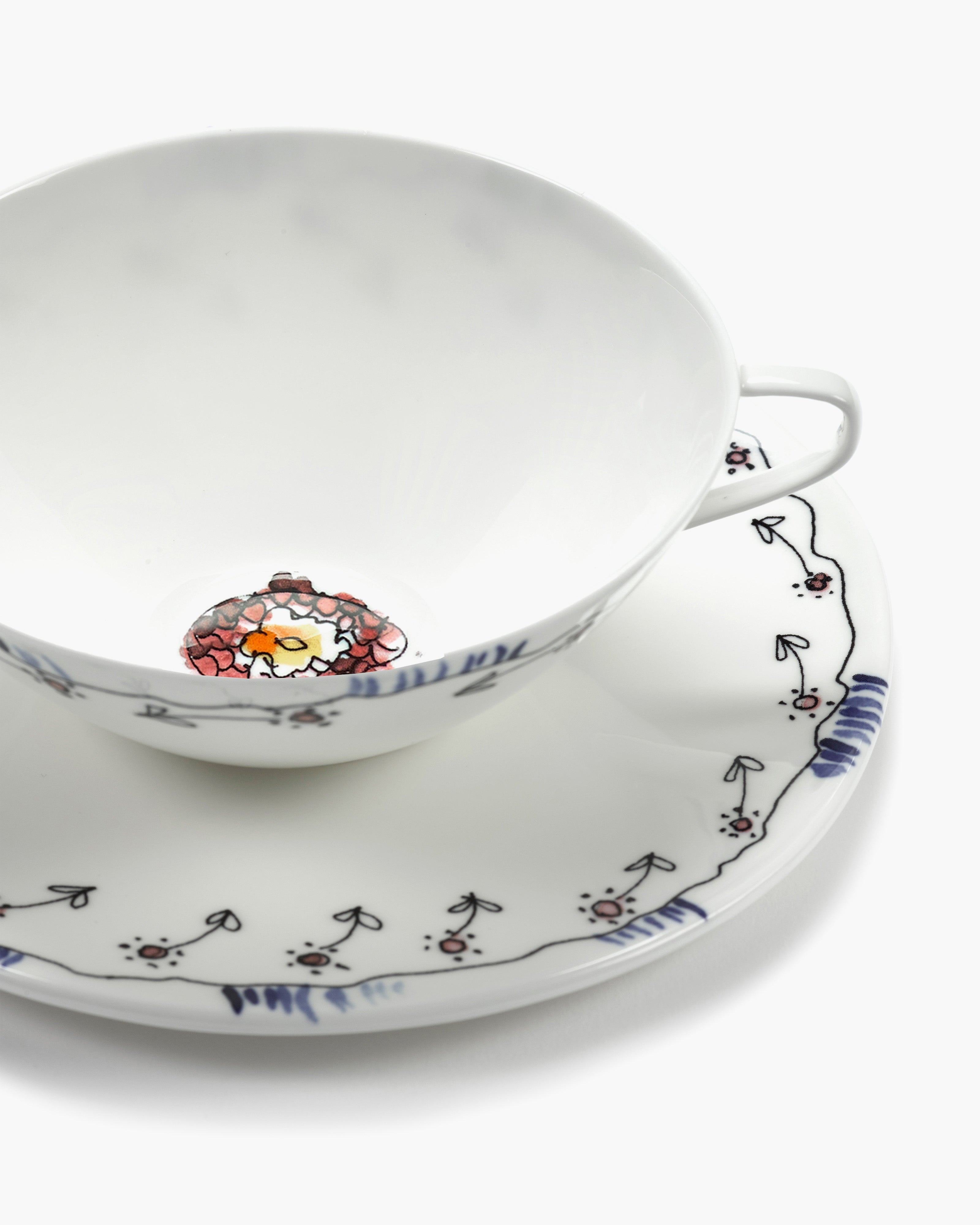 TEA CUP + SAUCER ANEMONE MILK MF (set 2 pz.)