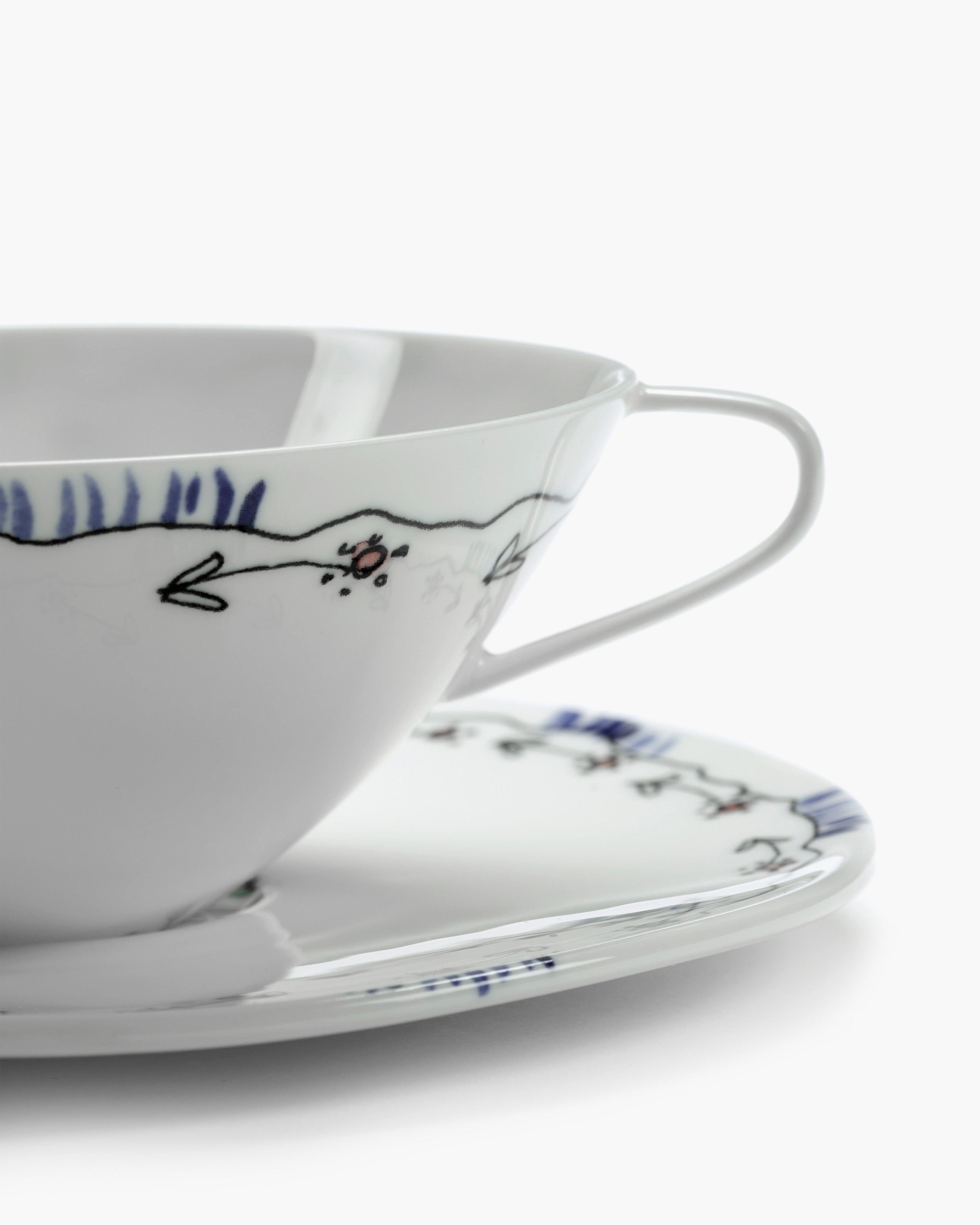 TEA CUP + SAUCER ANEMONE MILK MF (set 2 pz.)