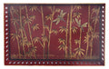 HAND-PAINTED IRON TRAY-RED BAMBOO