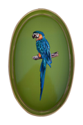 FAUNA HAND-PAINTED IRON TRAY-PARROT