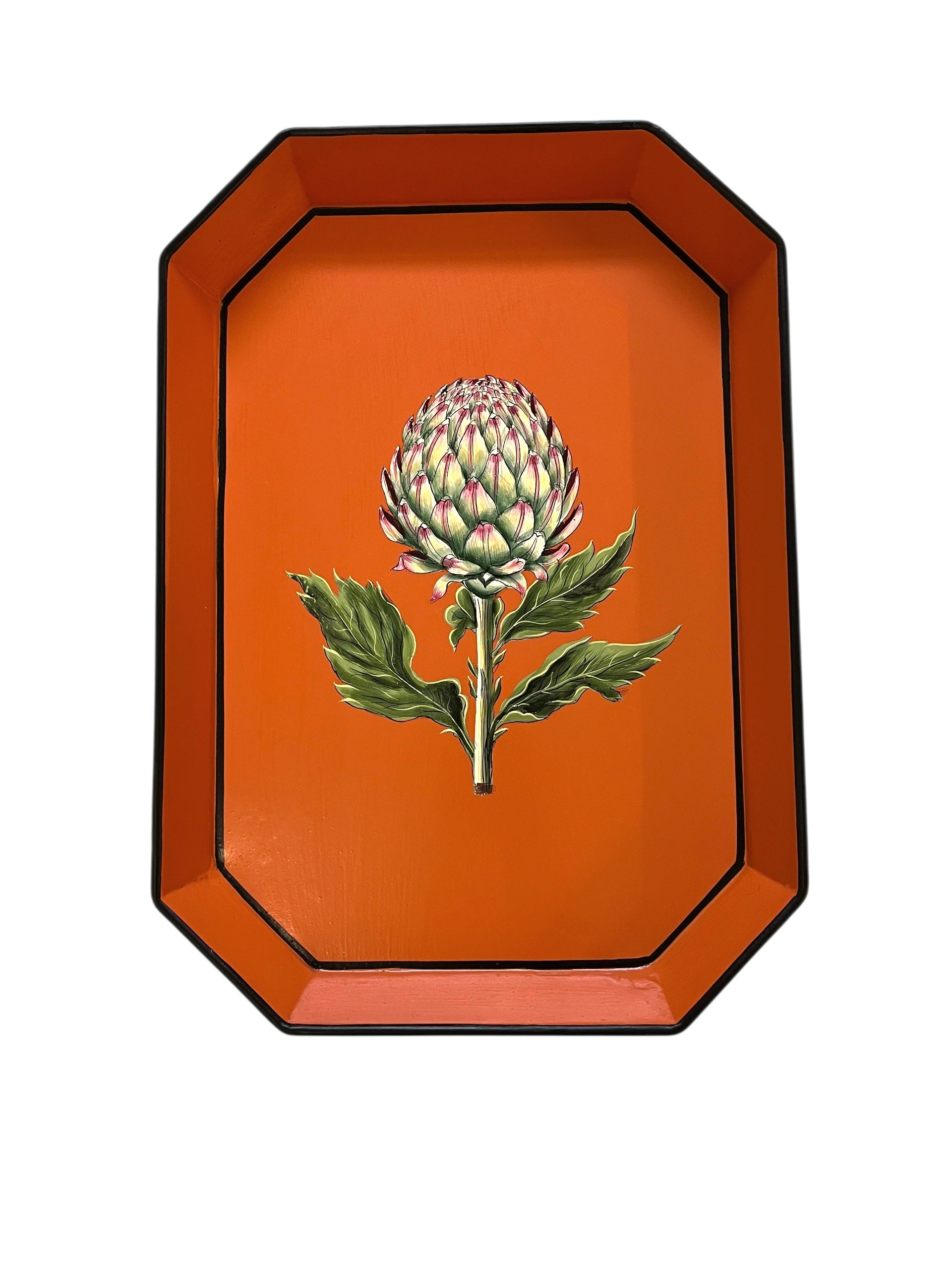 HAND-PAINTED IRON TRAY-ARTICHOKE