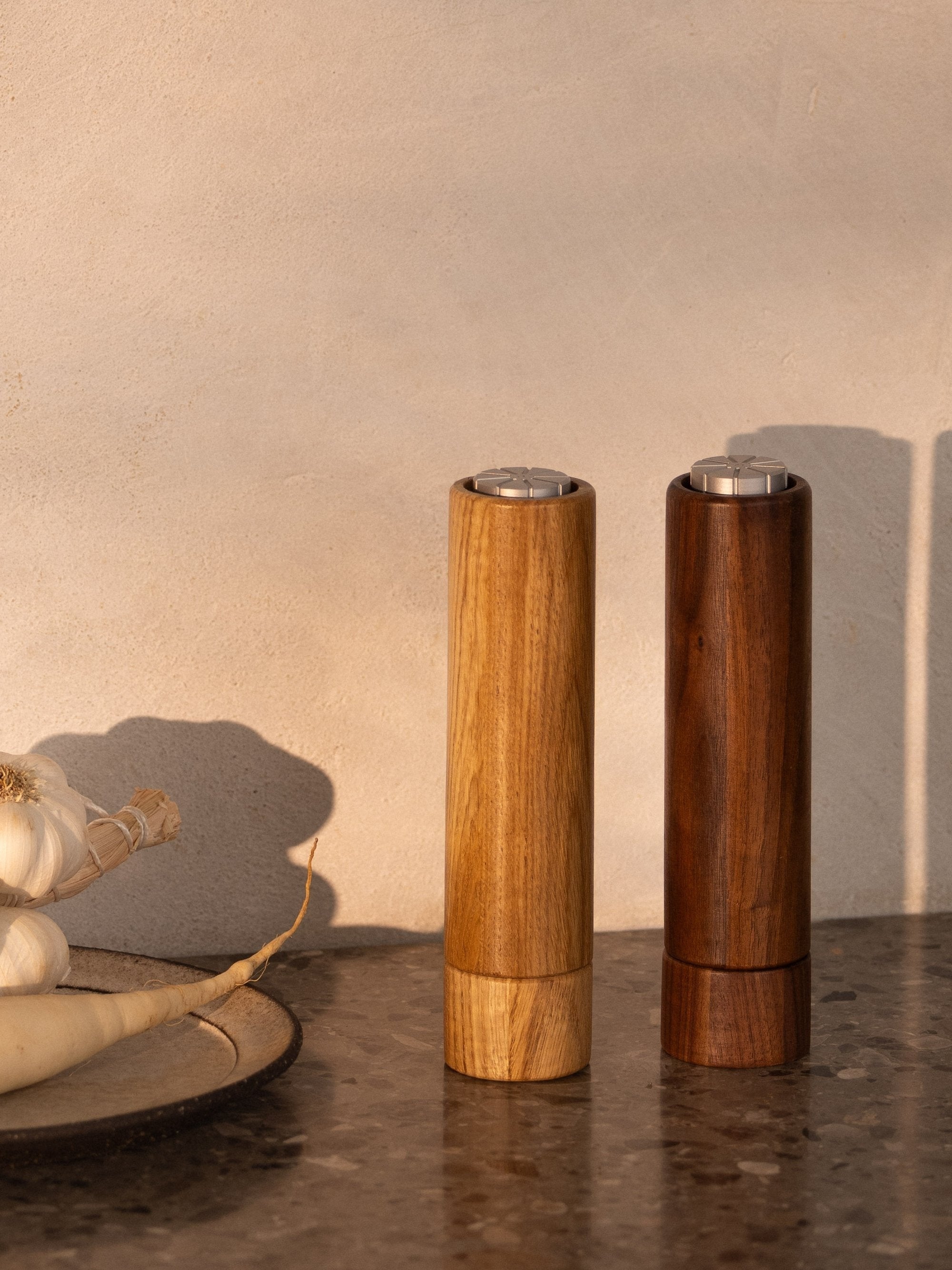 UPSIDE DOWN, pepper grinder in walnut
