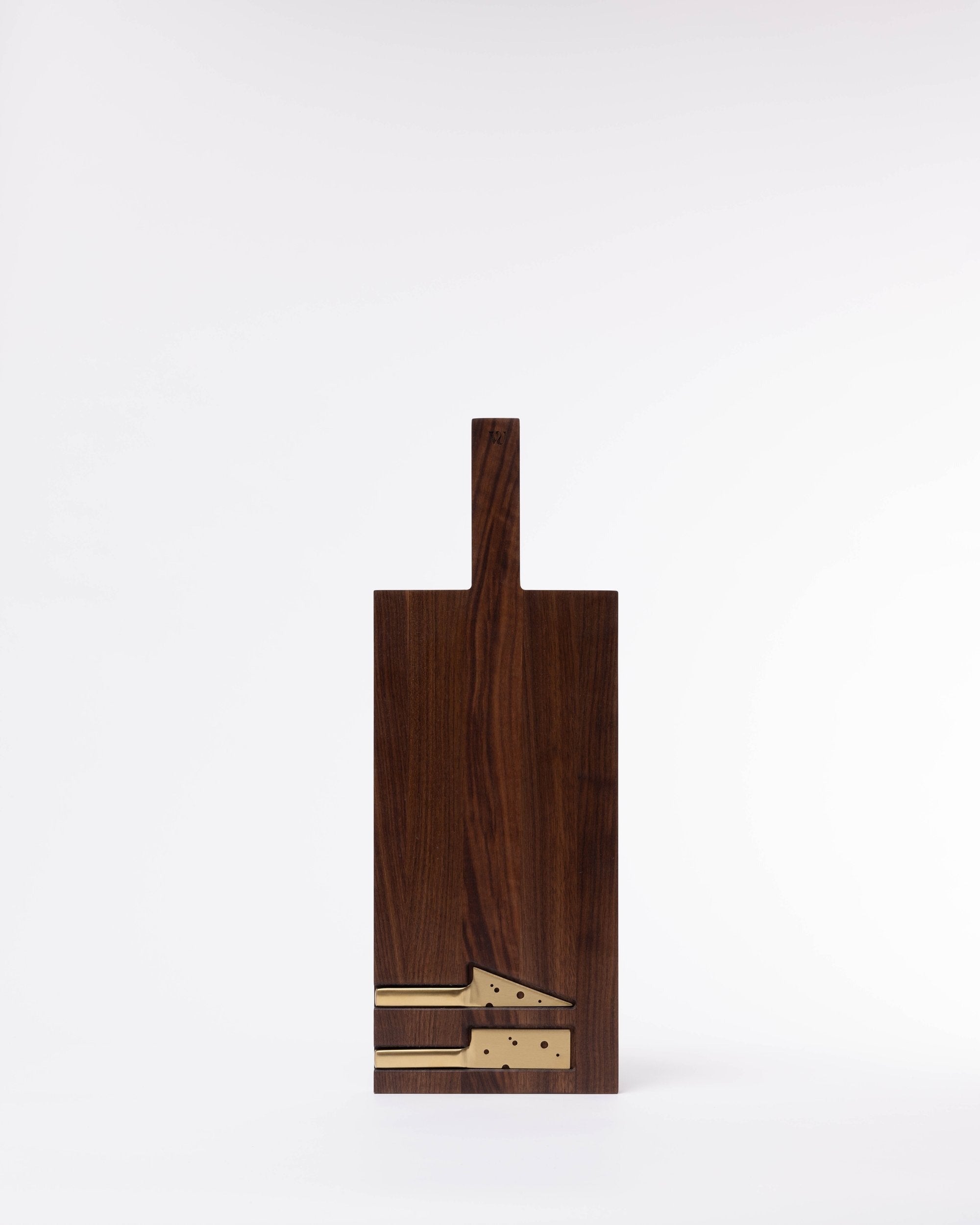Cheese board with knifes in walnut, M