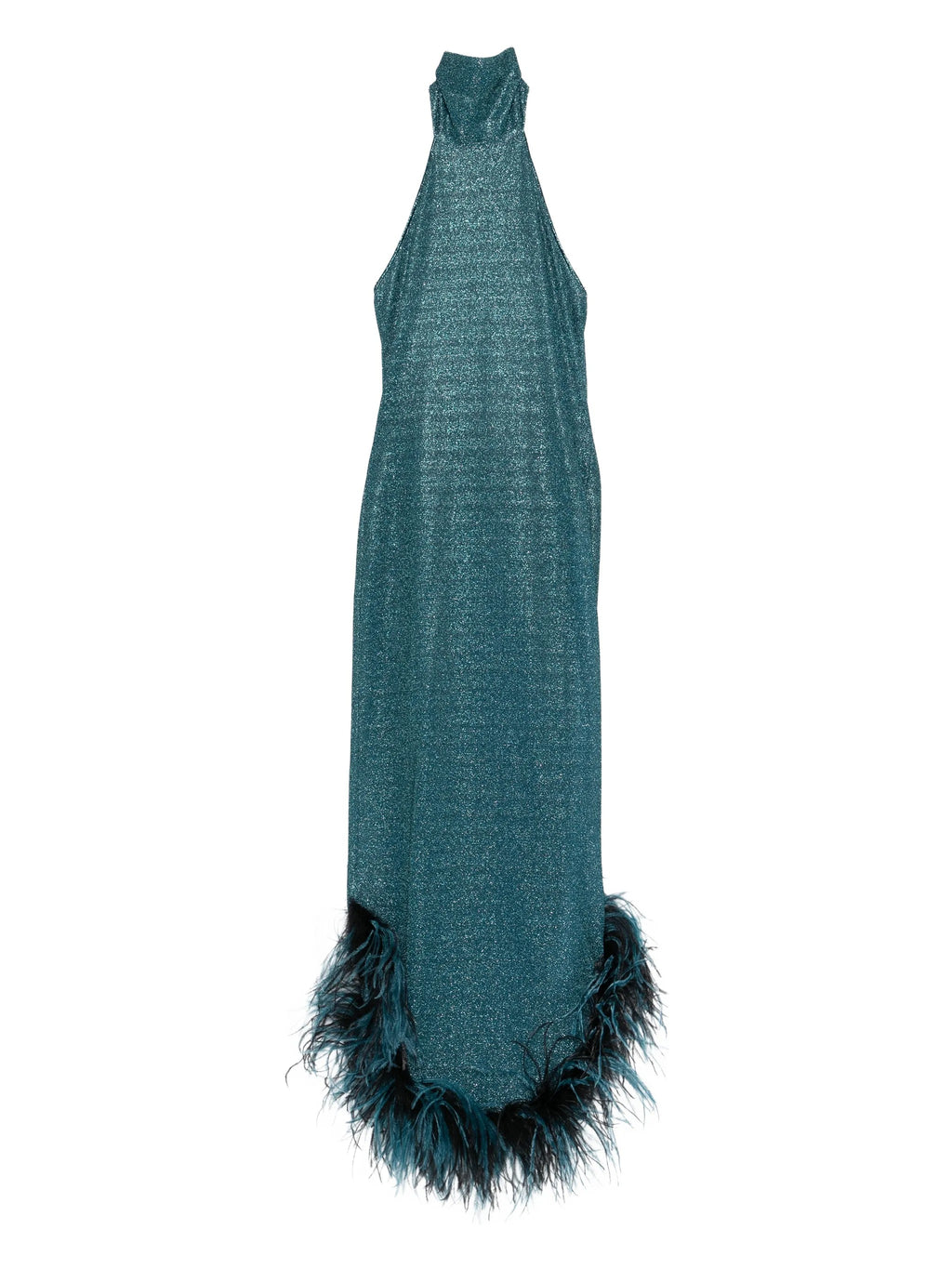 LUMIERE PLUMAGE TURTLENECK LONG DRESS