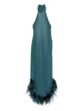 LUMIERE PLUMAGE TURTLENECK LONG DRESS