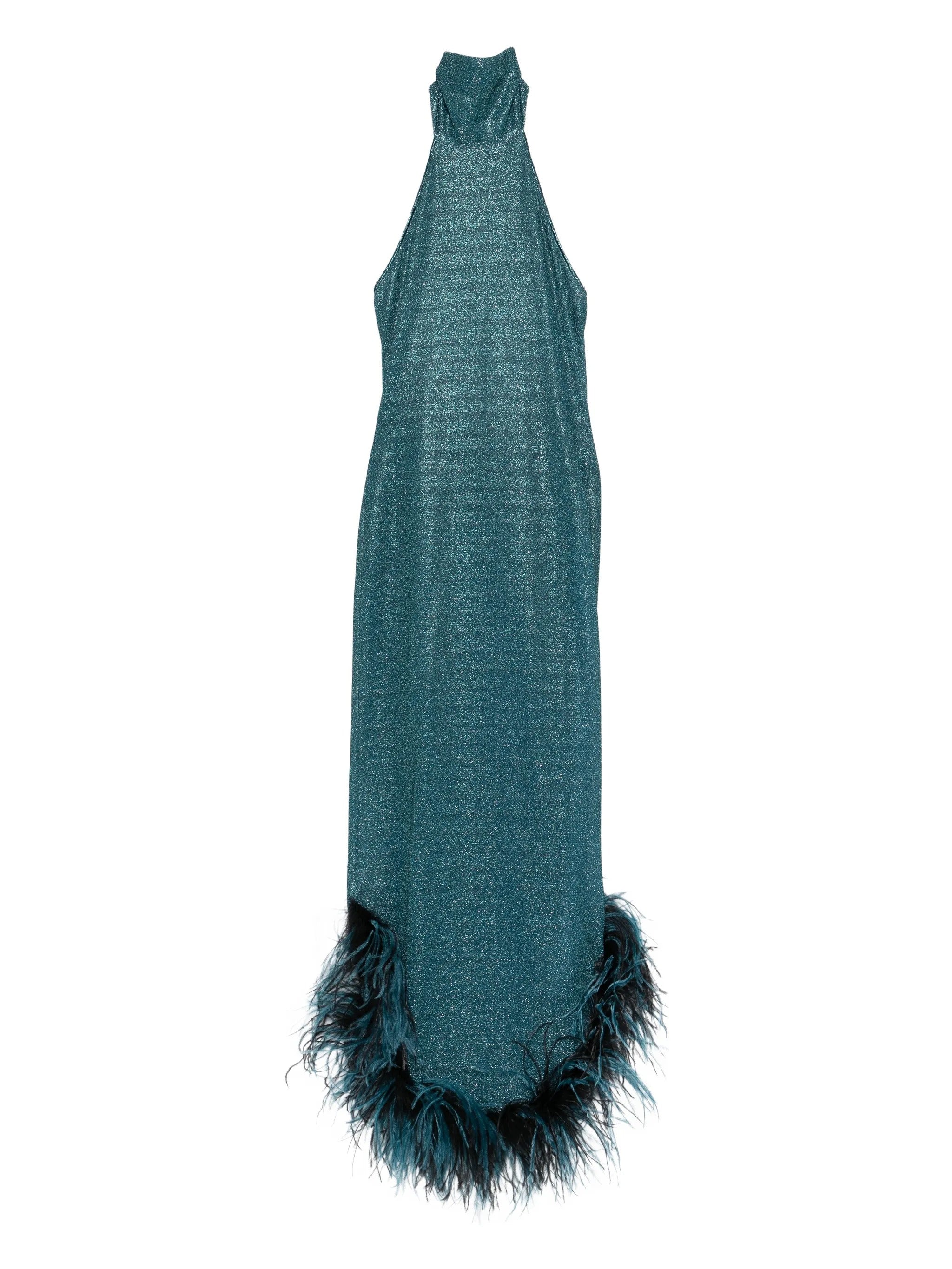 LUMIERE PLUMAGE TURTLENECK LONG DRESS